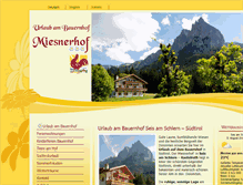 Tablet Screenshot of miesnerhof.com